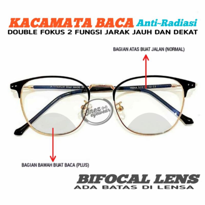 Jual Kacamata Baca Dan Jalan Antiradiasi Kacamata Baca Double Fokus