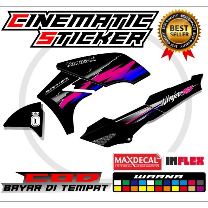 Jual Sticker Striping Ninja Ss Costum Variasi Transparan Laminasi Glosy