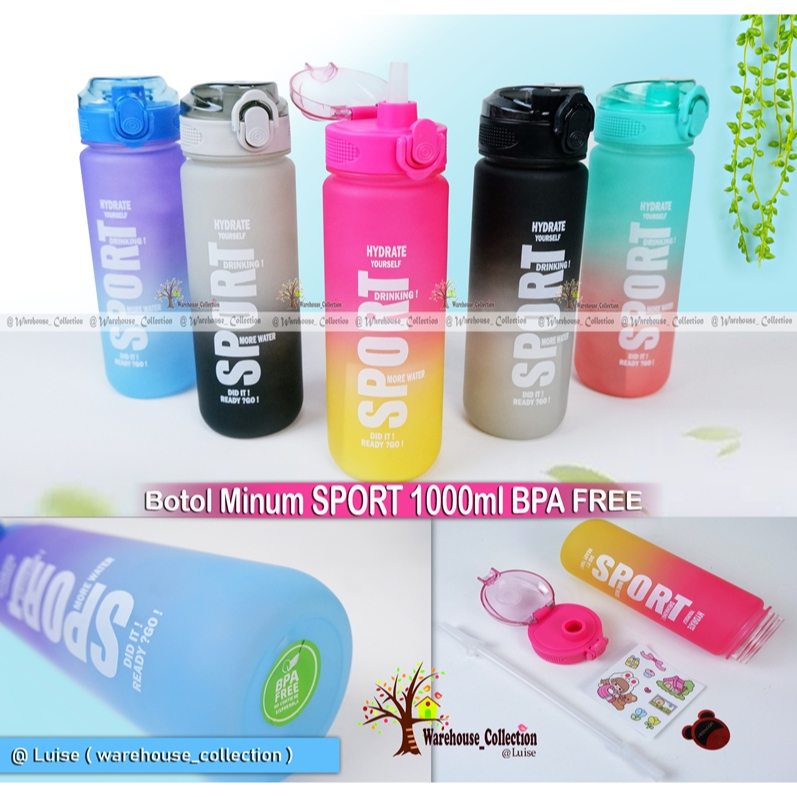 Jual Tumbler Gradasi Rainbow BOTOL AIR SPORT 1 Liter Botol Air