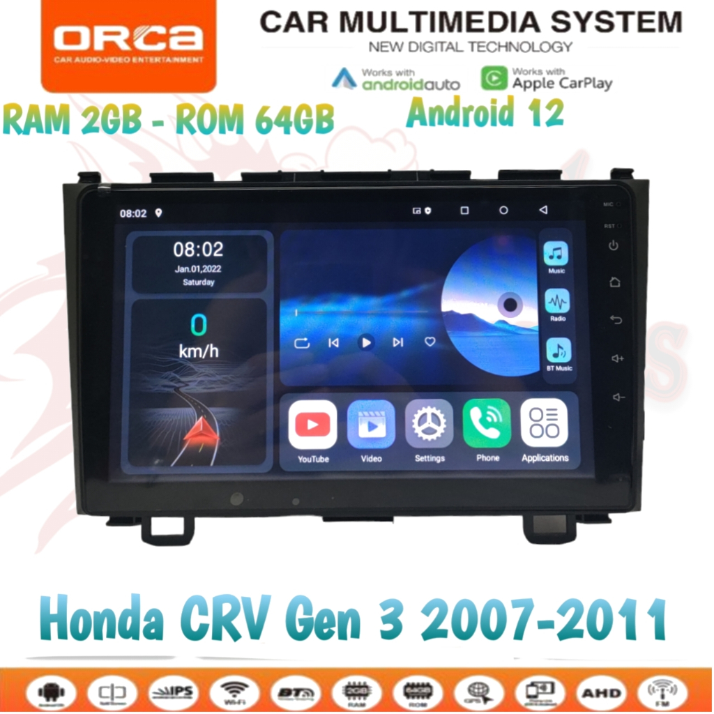 Jual Head Unit Android Orca Eco Series Carplay For Honda Crv Kodok