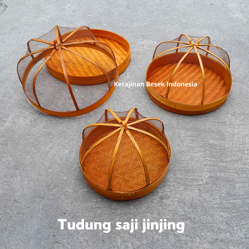 Jual TUDUNG SAJI JINJING MAKANAN ANEKA UKURAN MURAH Tudung Saji Bambu