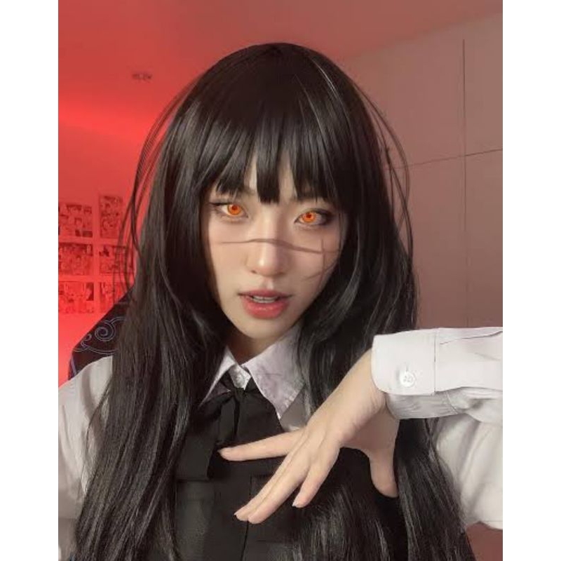 Jual Wig Cosplay Asa Mitaka Chainsawman Hitam Lurus 65 75Cm Shopee