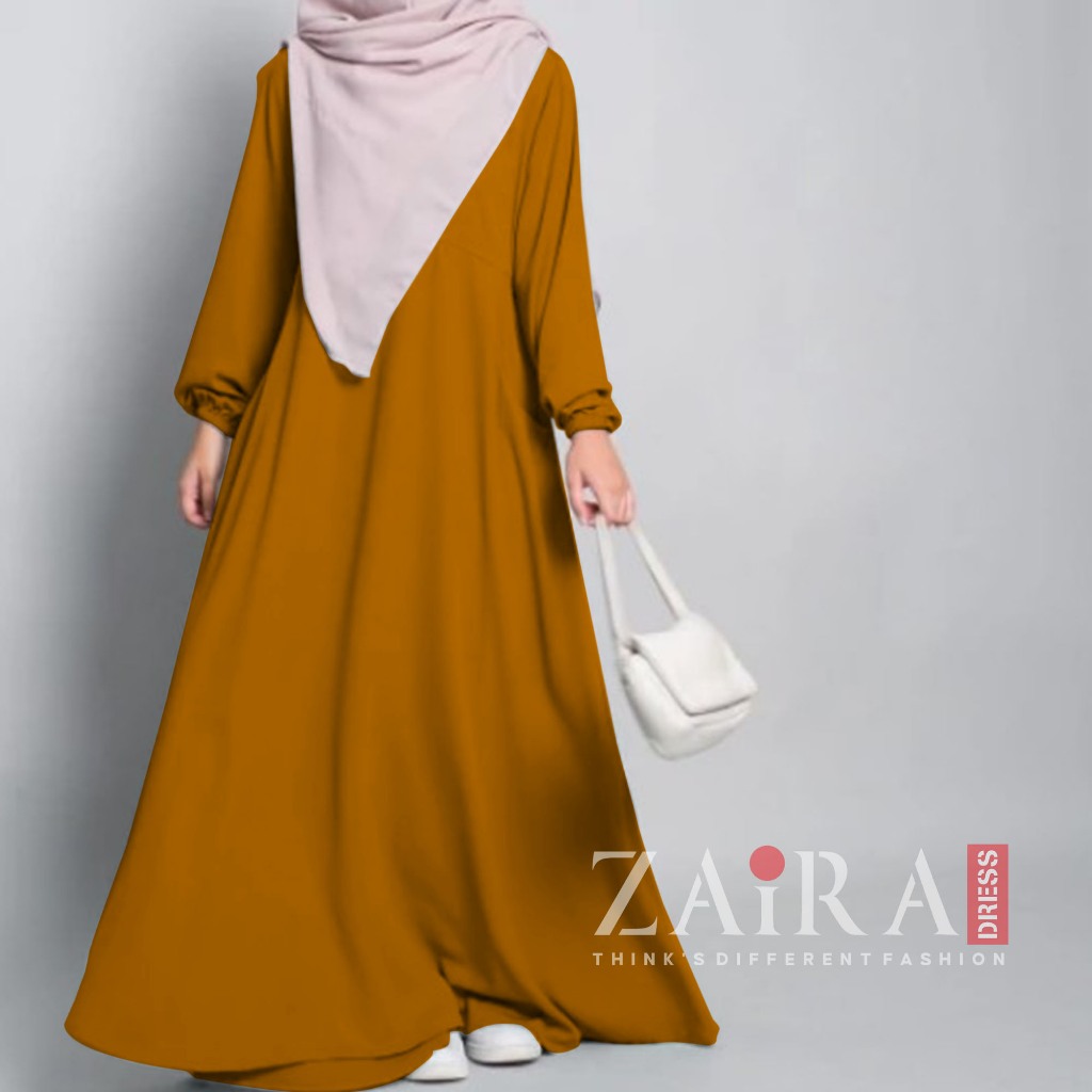 Jual Bisa Cod Zairadress Gamis Wanita Lengan Karet Basic Abaya