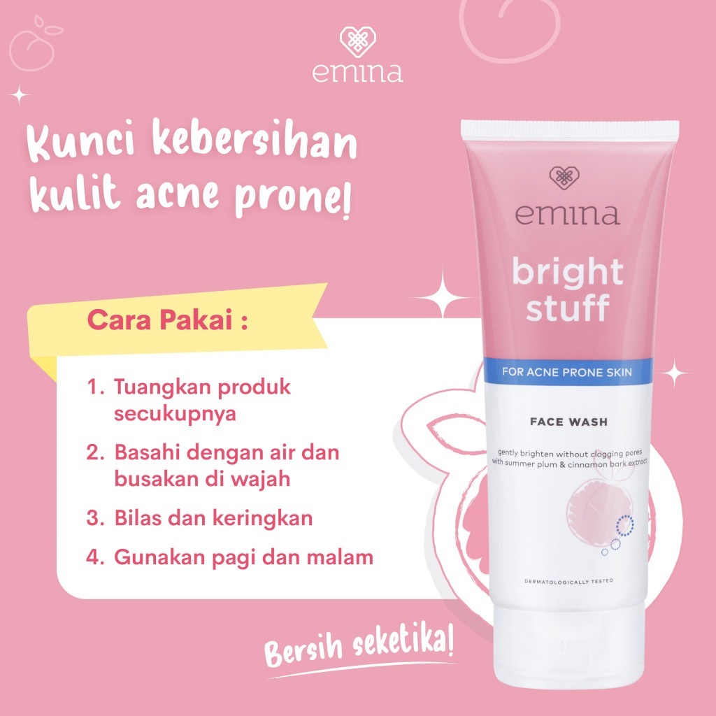 Jual Emina Bright Stuff For Acne Prone Skin Face Wash Sabun Muka