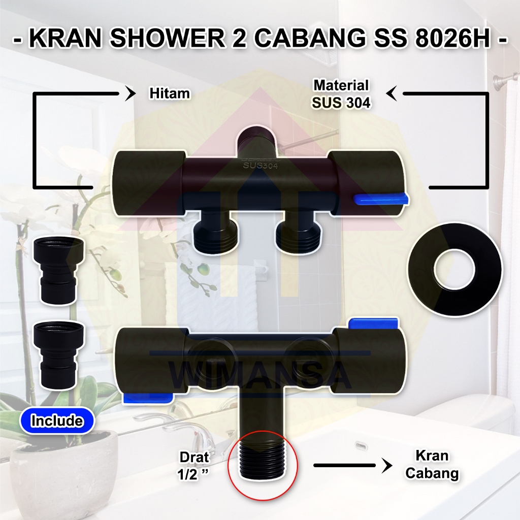 Jual Kran Shower Cabang Ss Hitam H Kran Stainless Steel