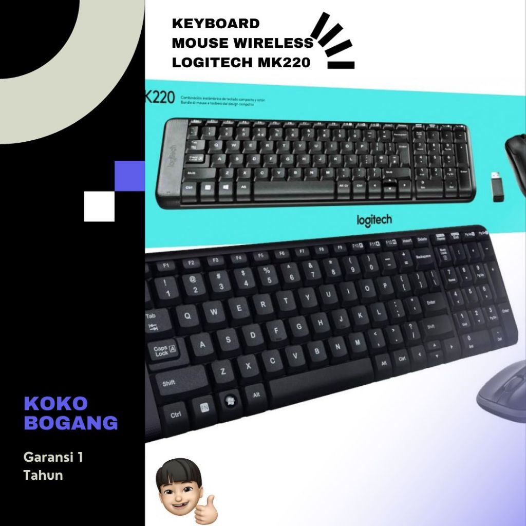 Jual Keyboard Mouse Wireless Logitech MK220 Shopee Indonesia