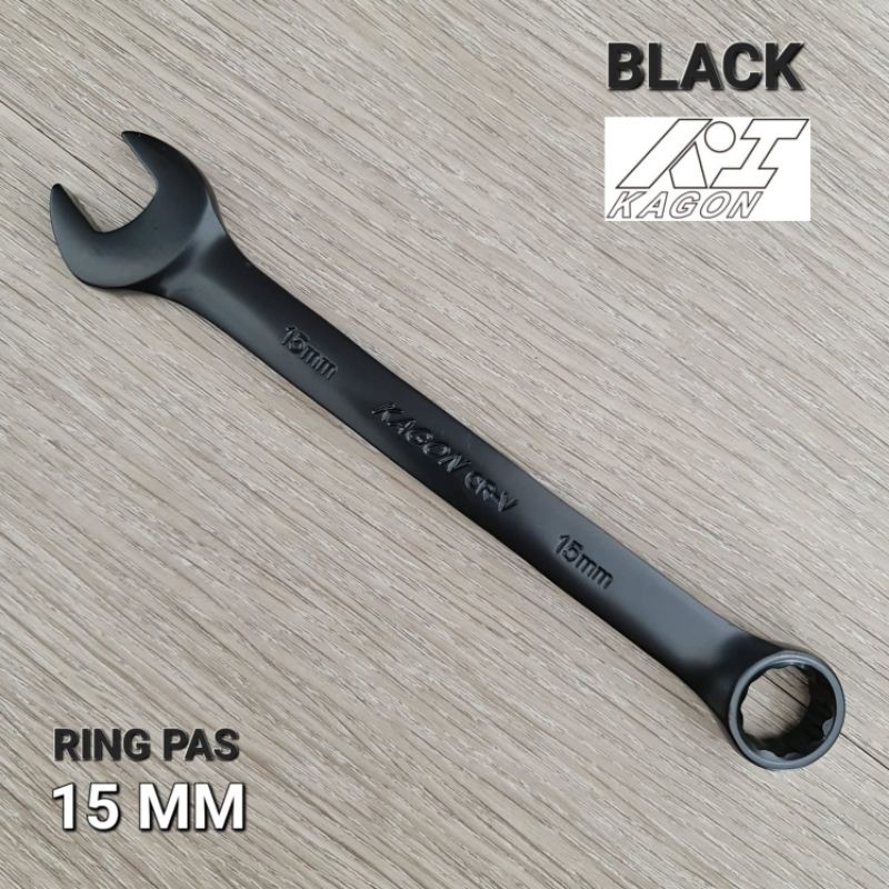 Jual Kunci Ring Pas 15 MM KAGON BLACK CRV 2414B Shopee Indonesia