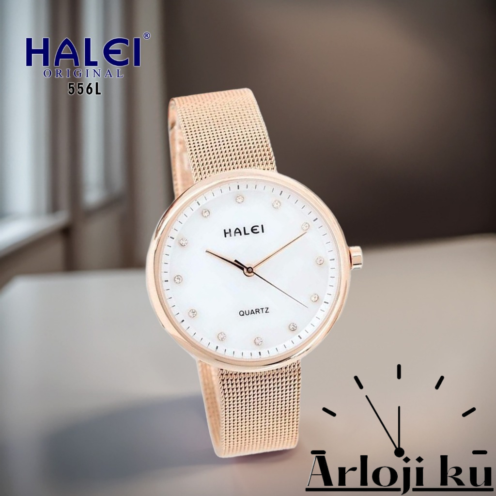 Jual HALEI Watch Jam Tangan Wanita Original Rantai Pasir Stainless