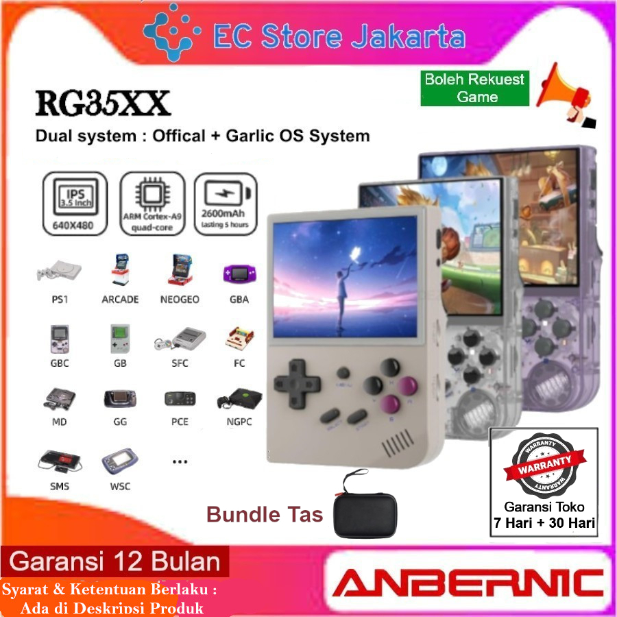 Jual Anbernic Rg Xx Handheld Retro Game Console Linux Dual Os System