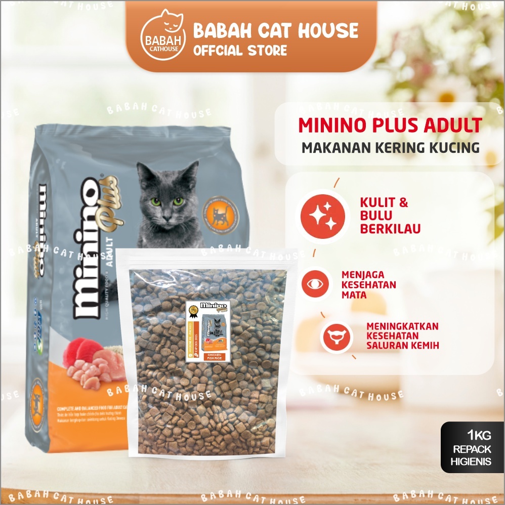 Jual MININO PLUS ADULT 1kg Makanan Kucing Cat Dry Food Dewasa Kering