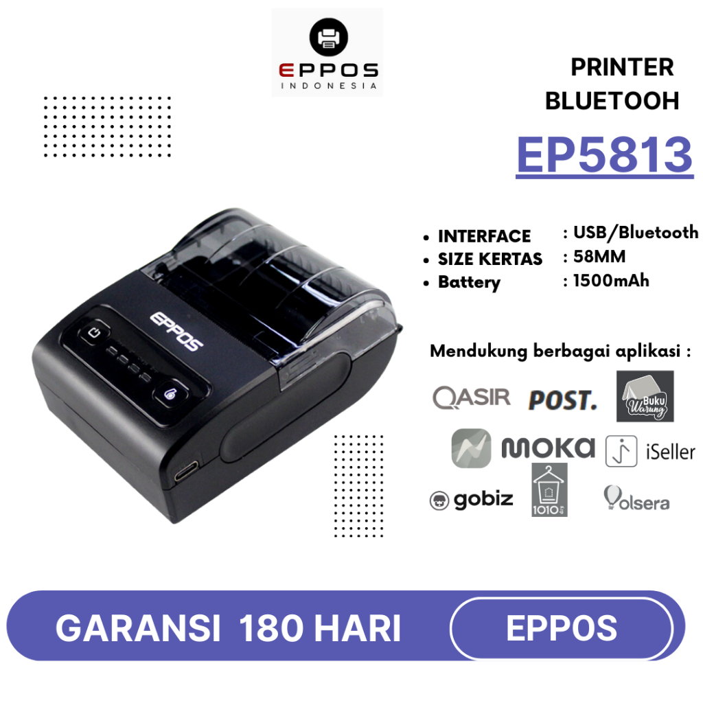 Jual Printer Bluetooth Mini Thermal 58mm EPPOS EP5813 Shopee Indonesia