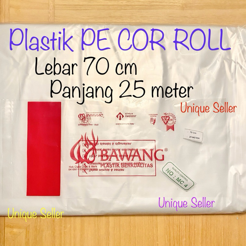 Jual Plastik PE COR ROLL Double Layer Lebar 70cm Tebal 30 Mikron