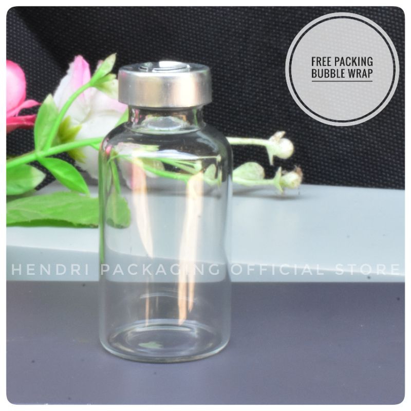 Jual Botol Kaca Vial Ml Tutup Karet Segel Aluminium Shopee Indonesia