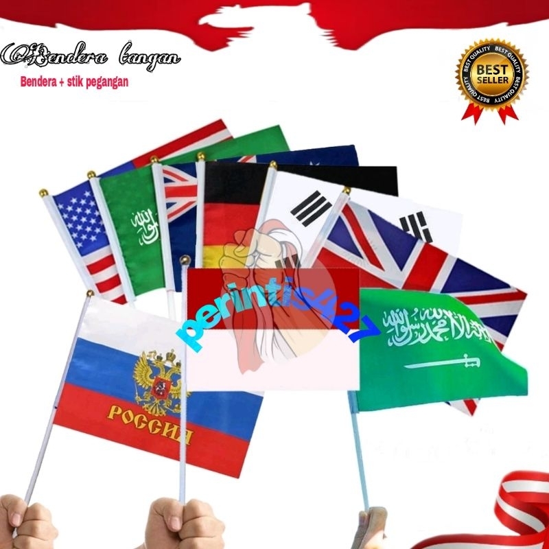 Jual BENDERA TANGAN NEGARA STIK PEGANGAN Shopee Indonesia