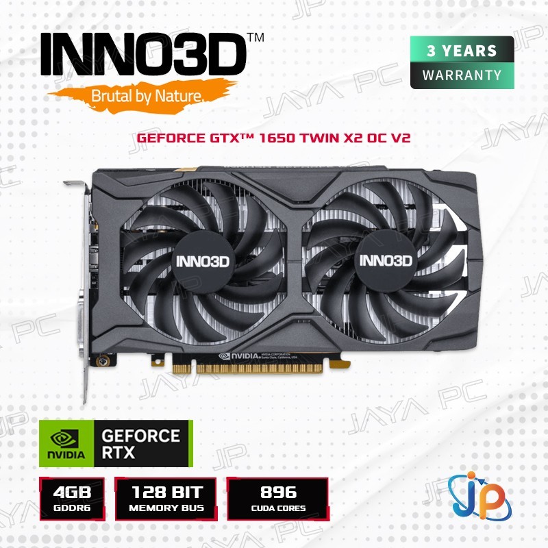 Jual VGA INNO3D Geforce GTX 1650 Twin X2 OC V2 4GB 4 GB DDR6 Shopee