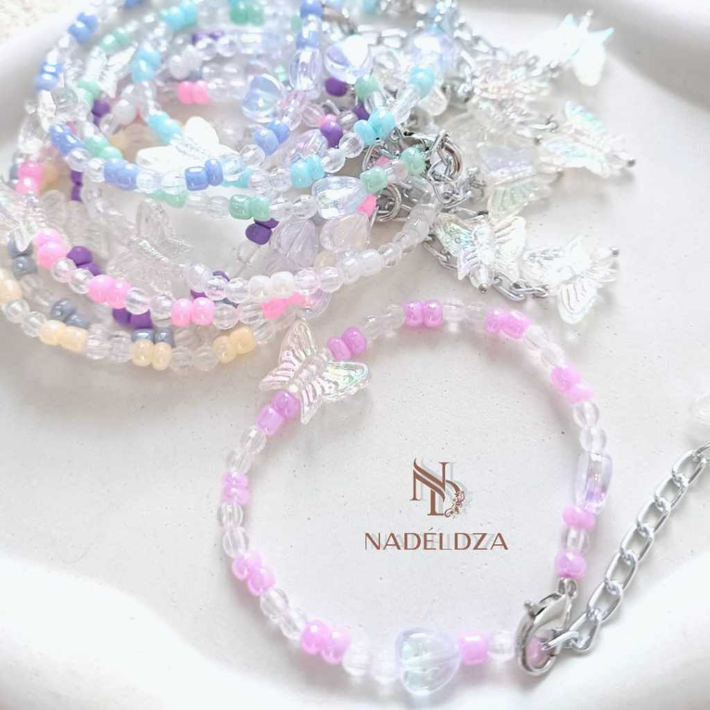 Jual Nadeldza Gelang Manik Korea Kupu Kupu Series Beads Bracelet