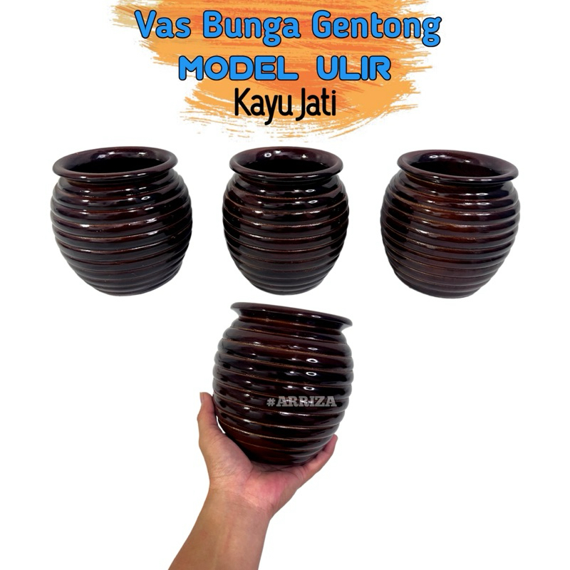 Jual Vas Bunga Gentong Ulir Pot Bunga Vas Bunga Aesthetic Vas