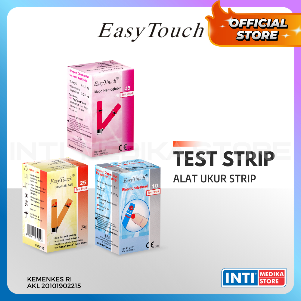 Jual EASYTOUCH Strip Test Gula Darah Asam Urat Kolesterol Easy