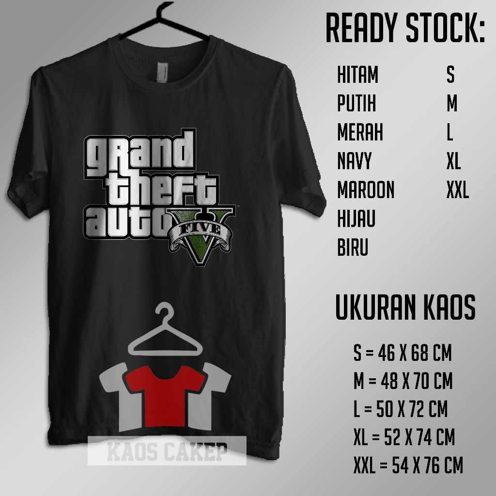 Jual Kaos Grand Theft Auto V GTA 5 Baju Distro Shopee Indonesia