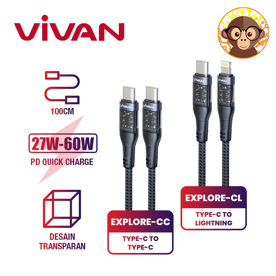 Jual Kabel Data Vivan Explore Cl Type C To Lightning W Explore Cc