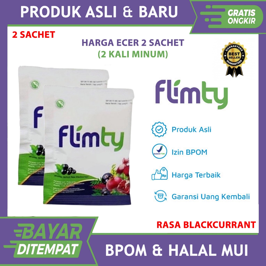 Jual FLIMTY FIBER ORIGINAL ECERAN 2 SACHET RASA BLACKCURRANT PELANGSING