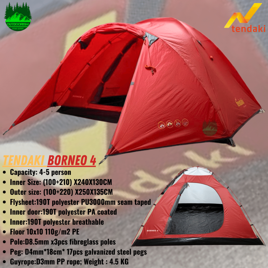 Jual Outdoorism Tenda Tendaki Borneo Double Layer Kapasitas