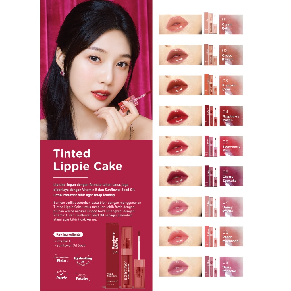 Jual Ready Azarine Tinted Lippie Cake Original Liptint Azarine