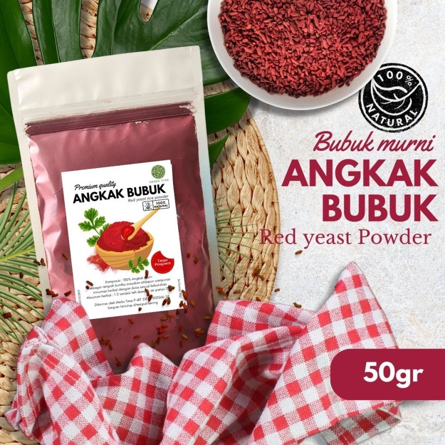 Jual Bubuk Angkak Murni Hong Qu Mi Red Yeast Rice Herbs Time Herbal