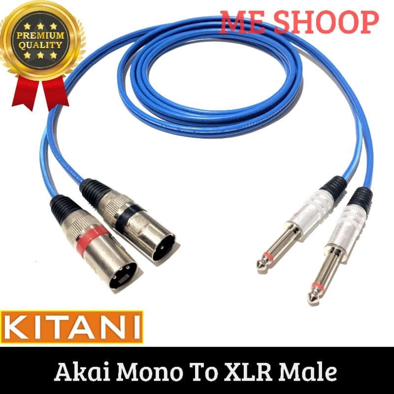 Jual Kabel Jack Akai Mono 6 5mm To Xlr Male 1set L R Shopee Indonesia