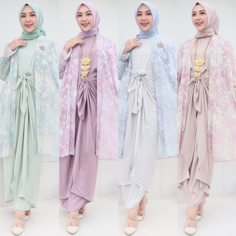 Jual LEONI SET KAFTAN SUTRA PREMIUM KAFTAN IKAT PERUT BAJU