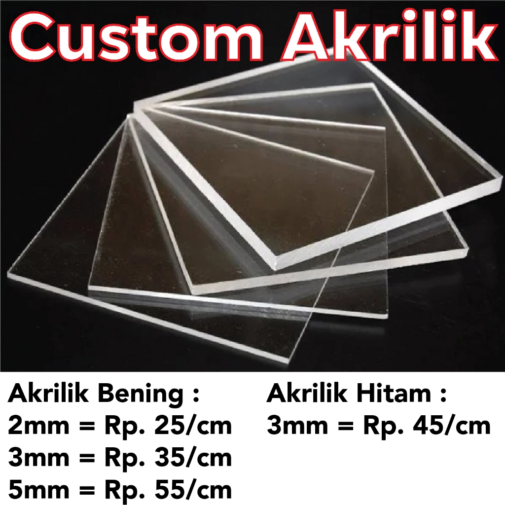 Jual Acrylic Akrilik Bening Custom Laser Cutting Clear Transparan