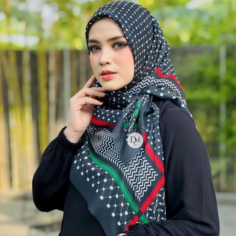 Jual 𝐃𝐌𝐂 HIJAB MURAH SEGI EMPAT MOTIF PALESTINA TERBARU KERUDUNG