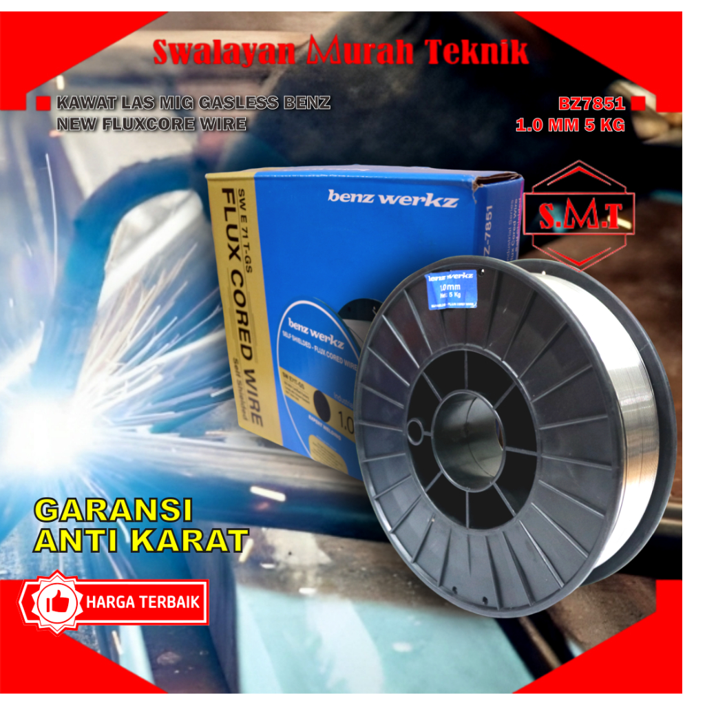 Jual Kawat Las Mig Mm Kg Gasless Benz Bz New Fluxcore Wire