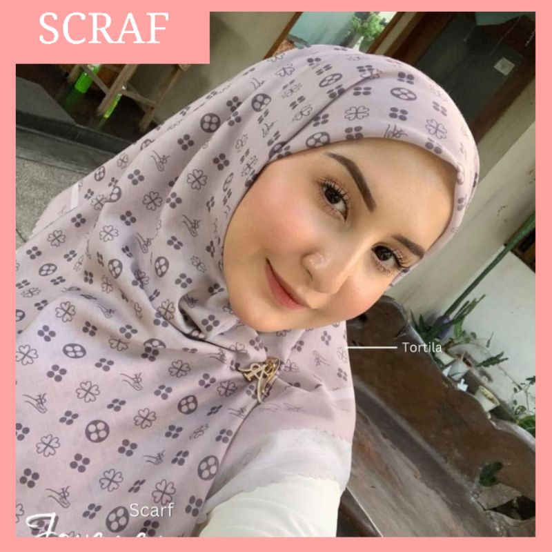 Jual Segi Empat Hijab Arrafi Scraf Jovana Ar Rafi Voal Motif Terbaru