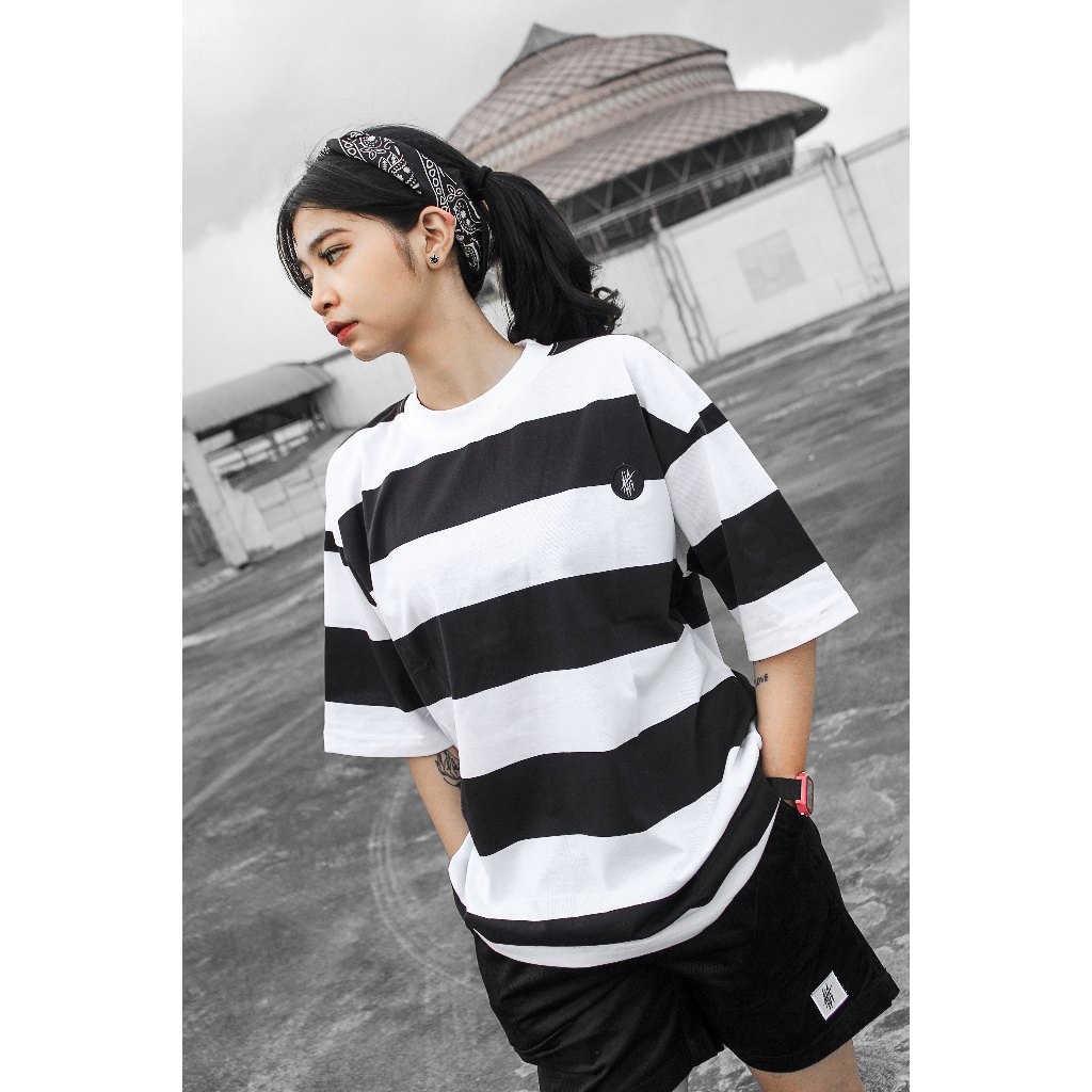 Jual Motherline Kaos T Shirt Oversize Salur Biggest Pria Wanita Unisex