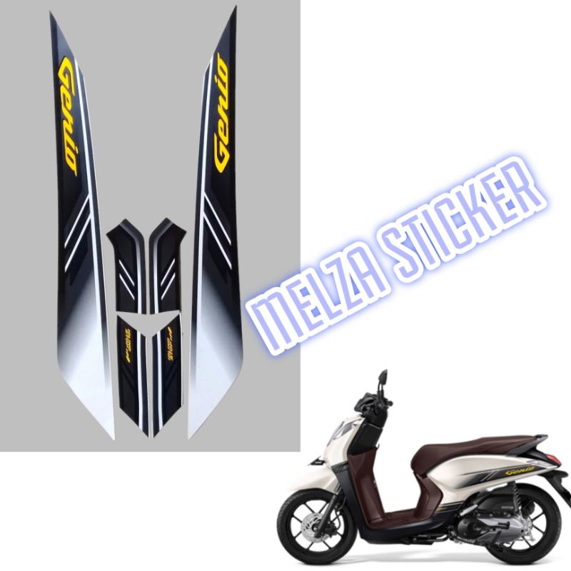 Jual Stiker Striping Lis Body Motor GENIO ISS 2019 WARNA PUTIH Standar