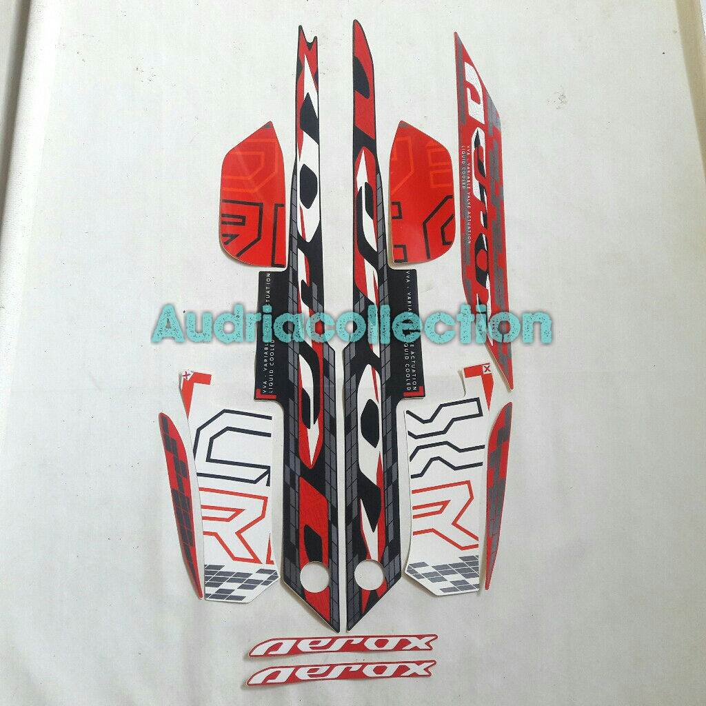 Jual Stiker Striping Motor Yamaha Aerox Vva Merah Putih