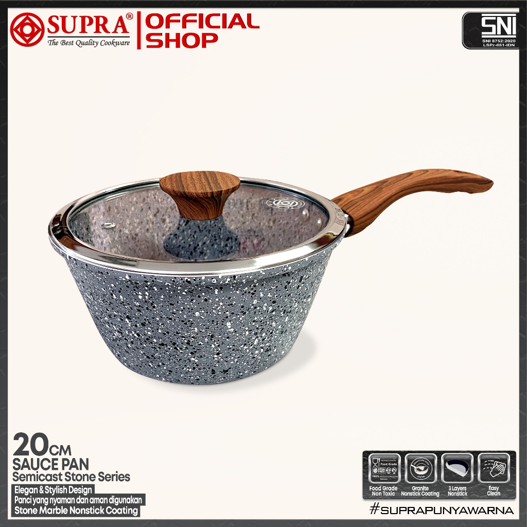 Jual Supra Panci Anti Lengket Sauce Pan Cm Semicast Stone Series