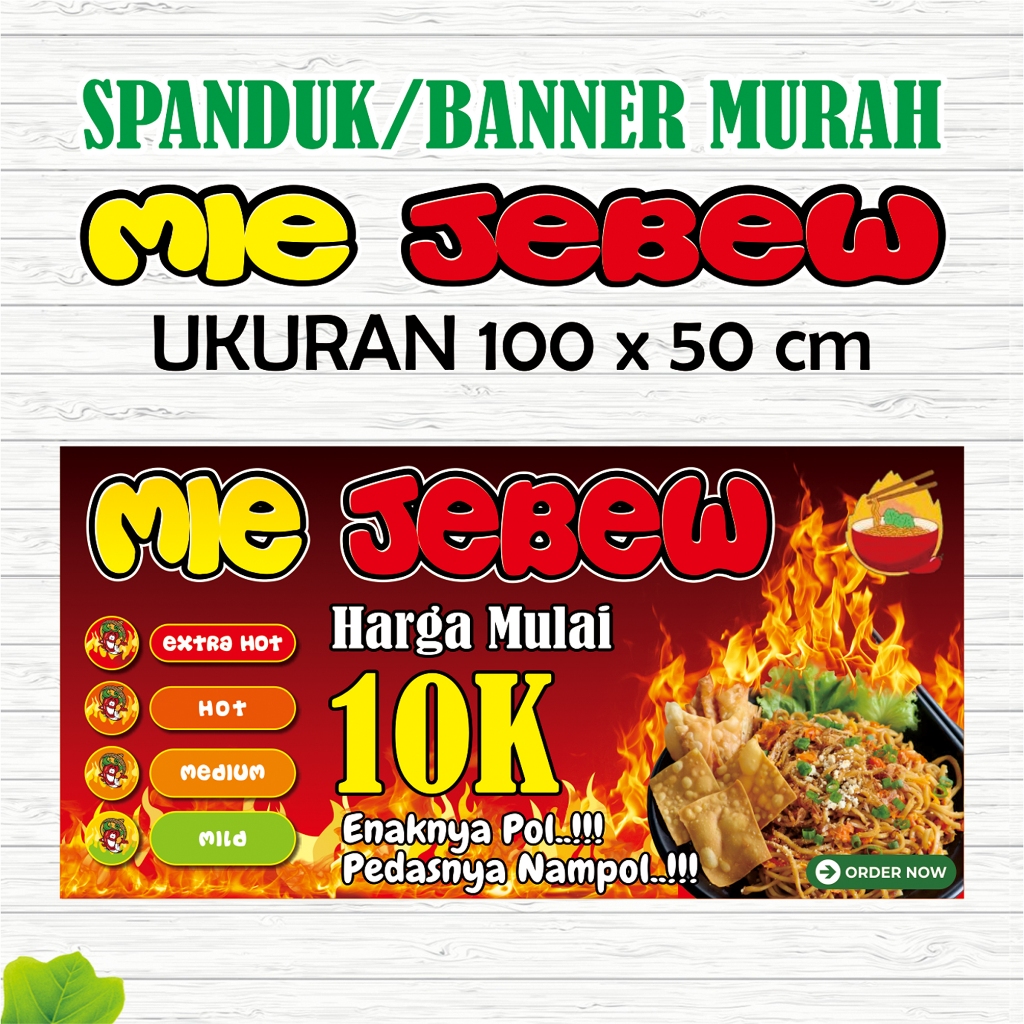 Jual Spanduk Banner Mie Jebew Mie Level Pedas Mie Setan Shopee