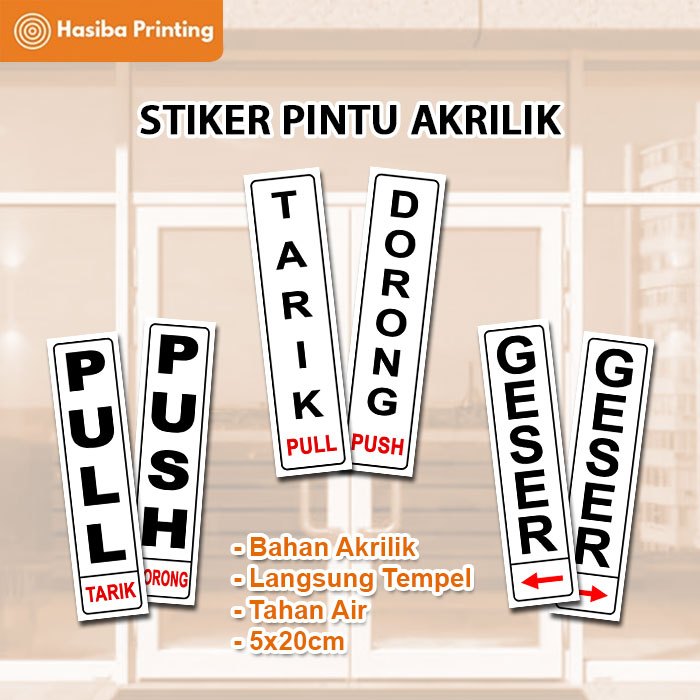 Jual Stiker Pintu Akrilik Acrylic Tarik Dorong Shopee Indonesia