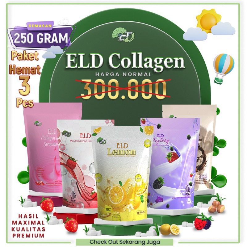 Jual 3 PCS ELD Collagen Drink PEMUTIH SELURUH BADAN PAKET Reseller