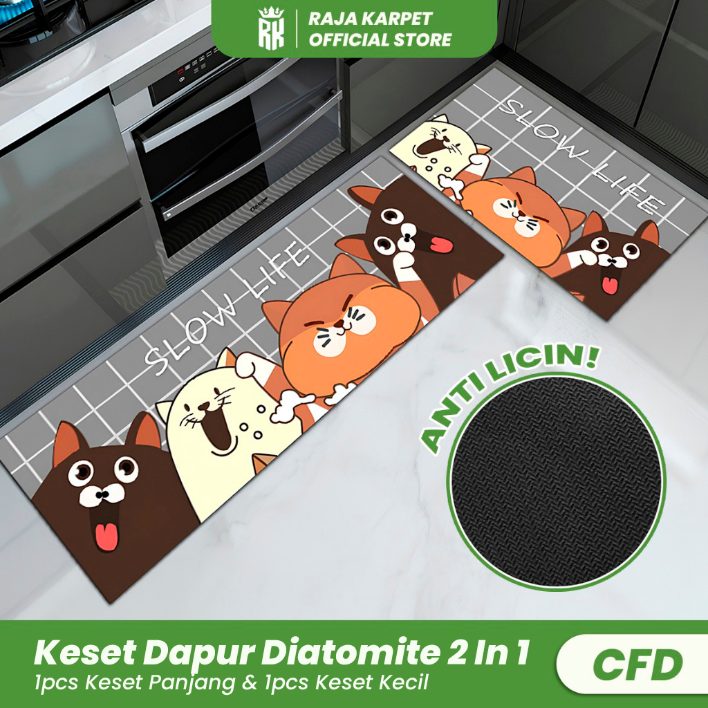 Jual RAJA KARPET PAKET 2 SET Keset Dapur Diatomite Motif Karakter