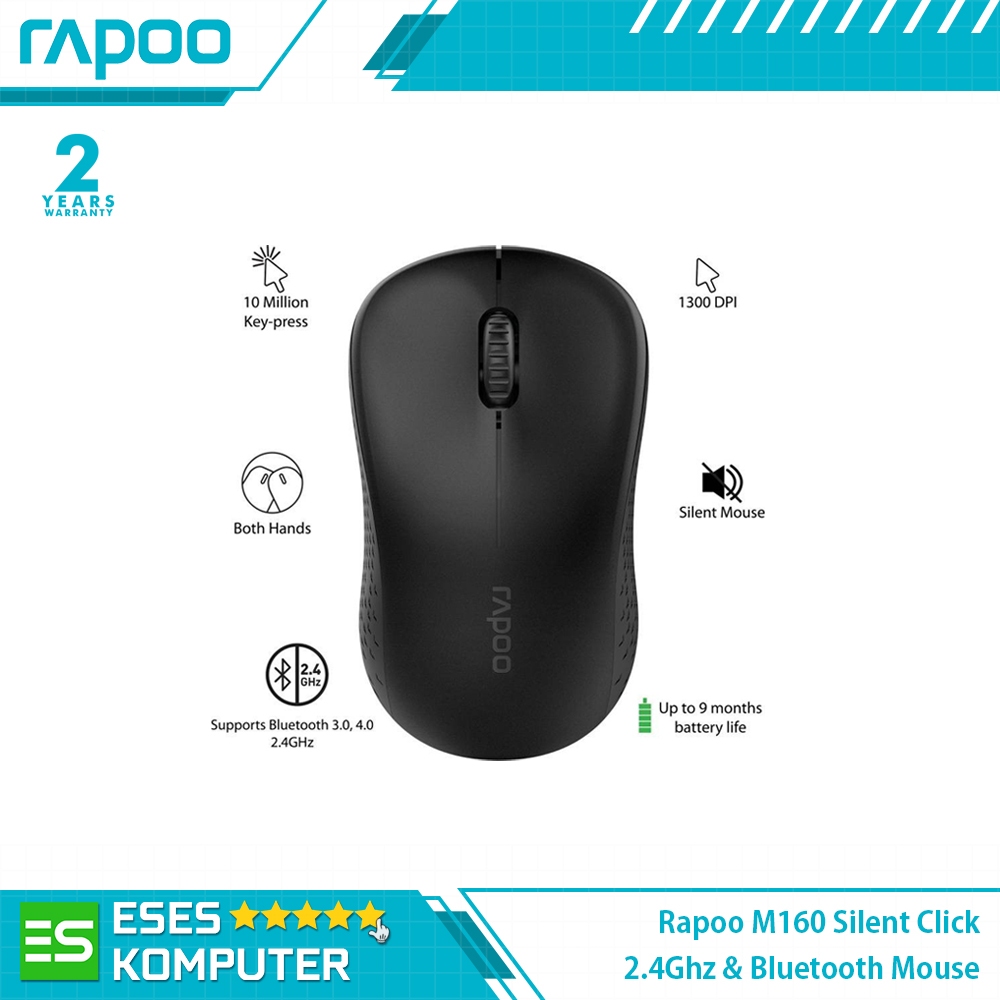 Jual Mouse RAPOO M160 Wireless Bluetooth Silent Mouse Multi Mode