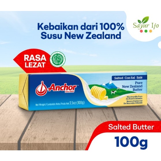 Jual ANCHOR Butter Salted 100 Gram Pack Mentega Krim Susu Sapi Segar