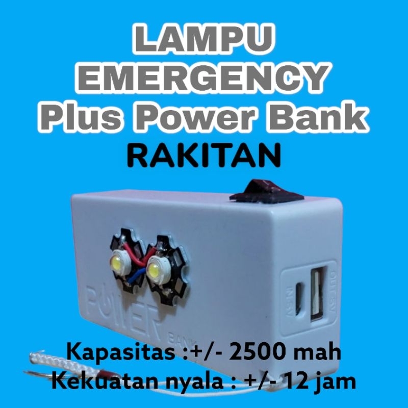 Jual Lampu Emergency Plus Power Bank Rakitan Shopee Indonesia