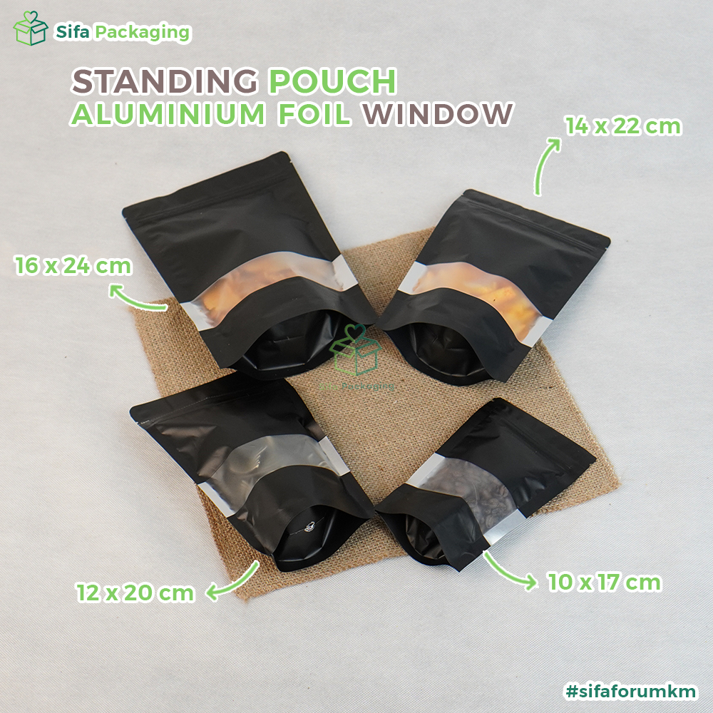 Jual Standing Pouch Ziplock Foil Ziplock Window Plastik Klip Full