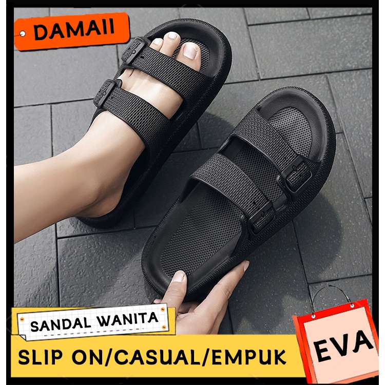 Jual Sandal Slop Pria Keren Empuk Murah Tahan Aus Sandal Karet Pria