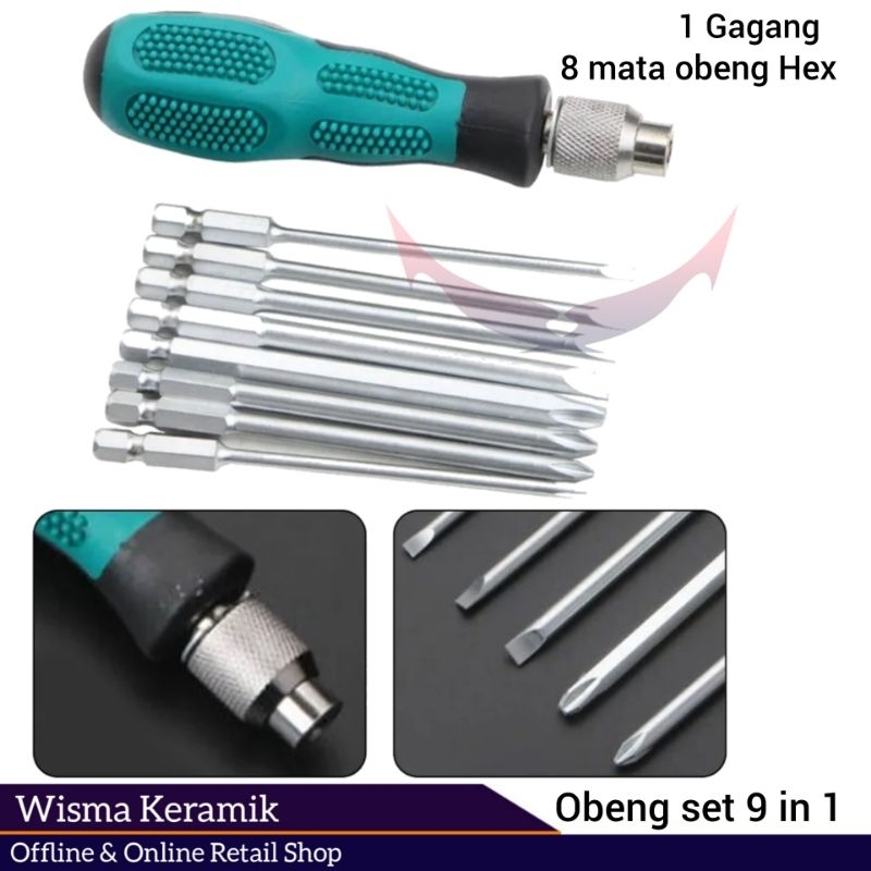 Jual Obeng Set Magnetik Reparasi 9 In 1 Magnetic Screwdriver Set