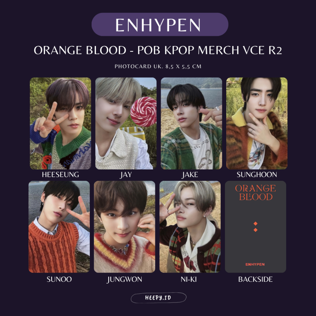 Jual Replika Photocard Enhypen Orange Blood Weverse Japan Pob Gs