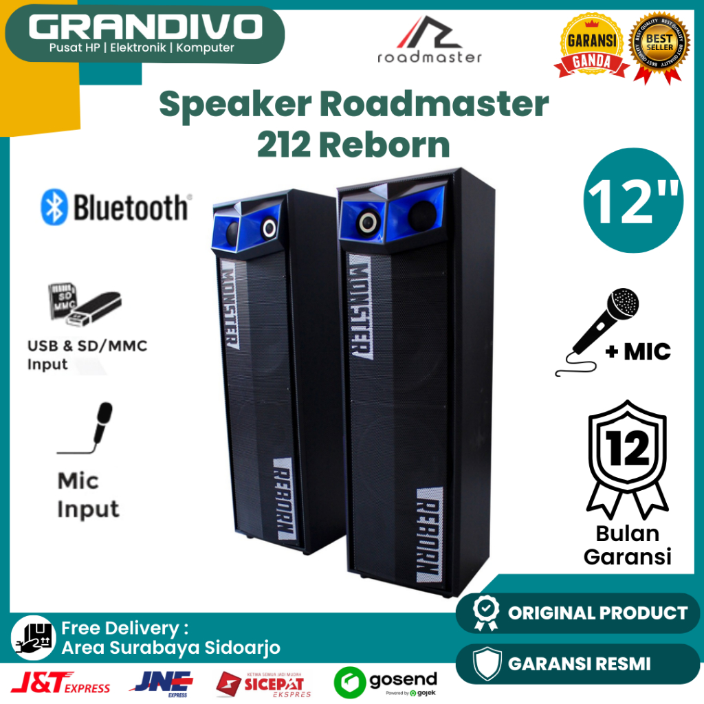 Jual Speaker Aktif Roadmaster 212 Reborn 12Inch 3Ways 4 Subwoofer